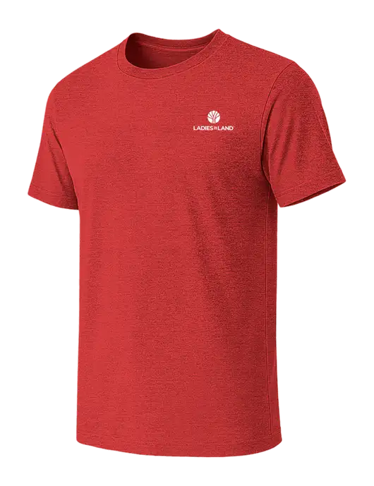 BELLA+CANVAS Heather Red CVC Short Sleeve Tee w/Ladies In Land Logo