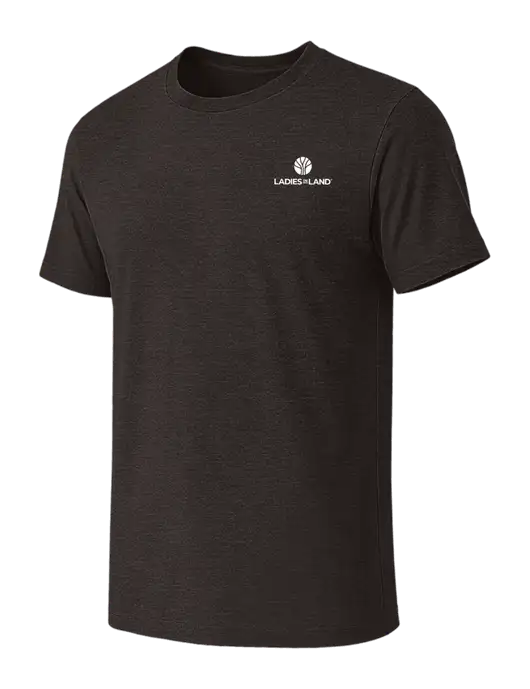 BELLA+CANVAS Dark Grey Heather CVC Short Sleeve Tee w/Ladies In Land Logo