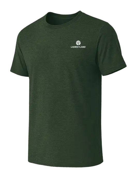 BELLA+CANVAS Heather Forest CVC Short Sleeve Tee w/Ladies In Land Logo