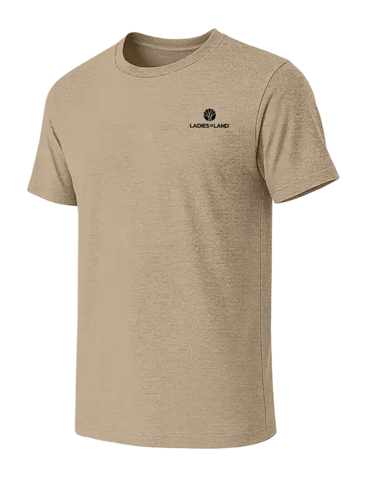 BELLA+CANVAS Heather Tan CVC Short Sleeve Tee w/Ladies In Land Logo