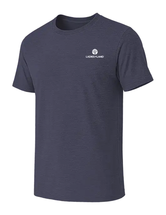 BELLA+CANVAS Heather Navy CVC Short Sleeve Tee w/Ladies In Land Logo