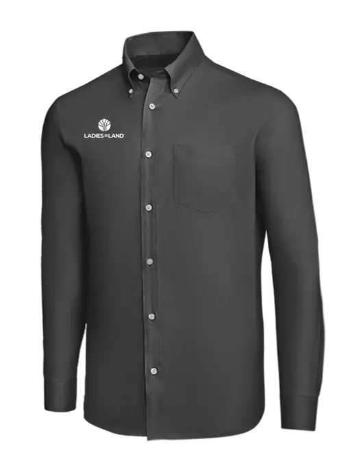Brooks Brothers Dark Grey Wrinkle-Free Stretch Nailhead Shirt w/Ladies In Land Logo