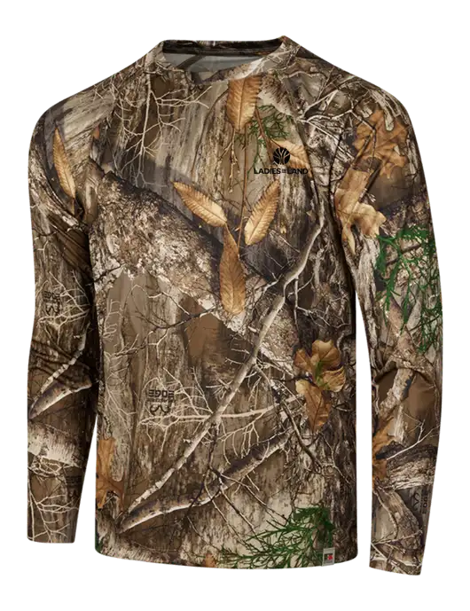 Russell Outdoors Realtree Edge Camo Performance Long Sleeve T-Shirt w/Ladies In Land Logo
