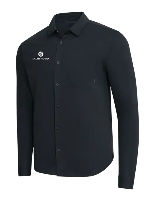 OGIO Black Extend Long Sleeve Button Up Shirt w/Ladies In Land Logo
