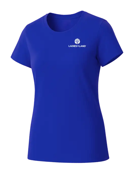 Womens Seriously Soft Royal T-Shirt w/Ladies In Land Logo