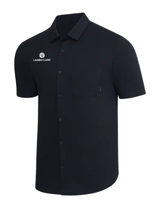 OGIO Black Extend Short Sleeve Button Up Shirt w/Ladies In Land Logo