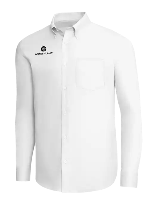 Brooks Brothers White Wrinkle-Free Stretch Pinpoint Shirt w/Ladies In Land Logo
