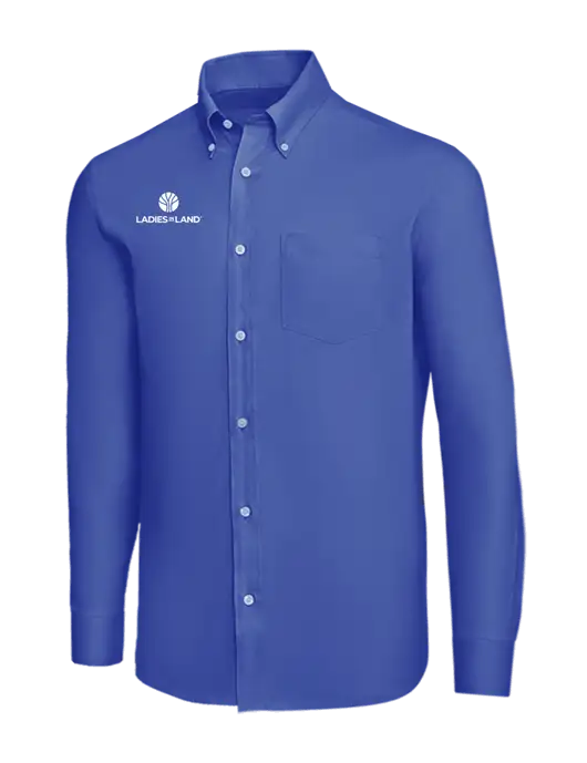 Brooks Brothers Dark Royal Wrinkle-Free Stretch Nailhead Shirt w/Ladies In Land Logo