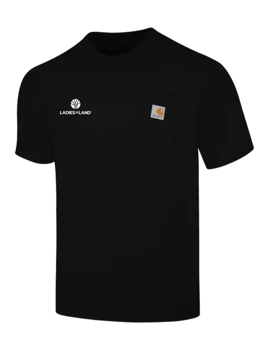 Carhartt Workwear Black Pocket Short Sleeve T-Shirt w/Ladies In Land Logo