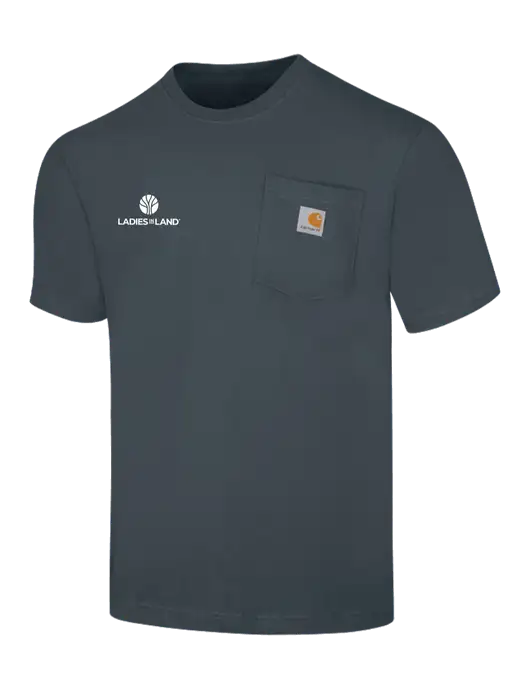 Carhartt Workwear Dark Slate Blue Pocket Short Sleeve T-Shirt w/Ladies In Land Logo