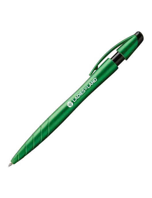Awali Green Metallic Pen - Black Ink w/Ladies In Land Logo