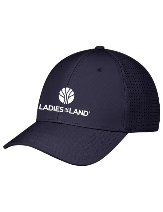 Navy Performance Stretchable Cap Hook & Loop w/Ladies In Land Logo