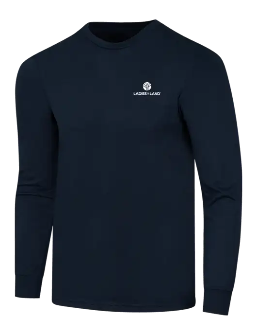 Simply Soft Long Sleeve Navy 4.5 oz, Poly/Combed Ring Spun Cotton T-Shirt w/Ladies In Land Logo