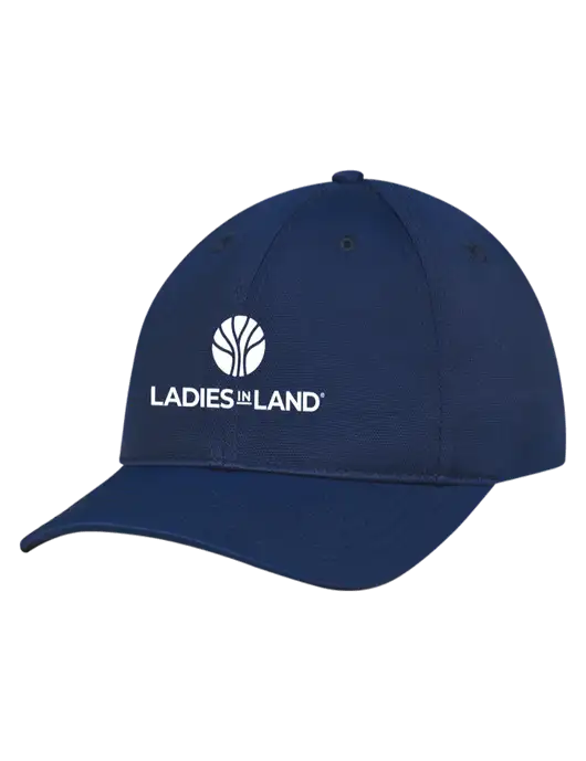Navy Nylon Twill Performance Cap w/Ladies In Land Logo