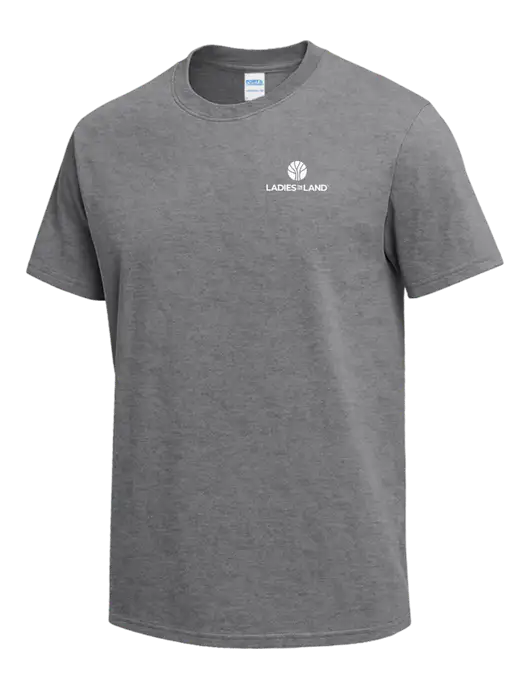 Medium Grey Heather Heavyweight 6.1 oz T-Shirt w/Ladies In Land Logo