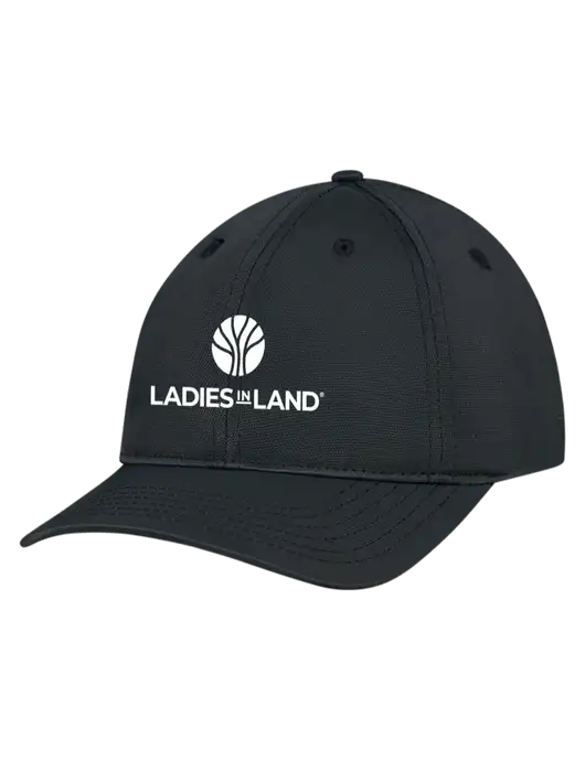 Black Nylon Twill Performance Cap w/Ladies In Land Logo