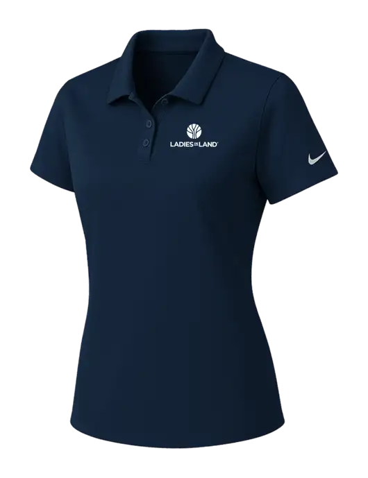 Nike Womens Navy Dry Essential Solid Polo w/Ladies In Land Logo