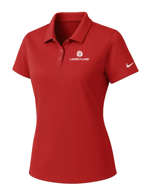 Nike Womens Red Dry Essential Solid Polo w/Ladies In Land Logo