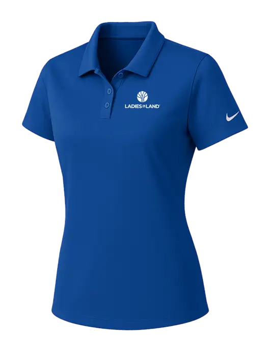 Nike Womens Dark Royal Dry Essential Solid Polo w/Ladies In Land Logo