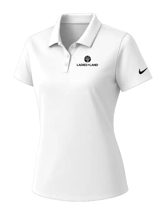 Nike Womens White Dry Essential Solid Polo w/Ladies In Land Logo