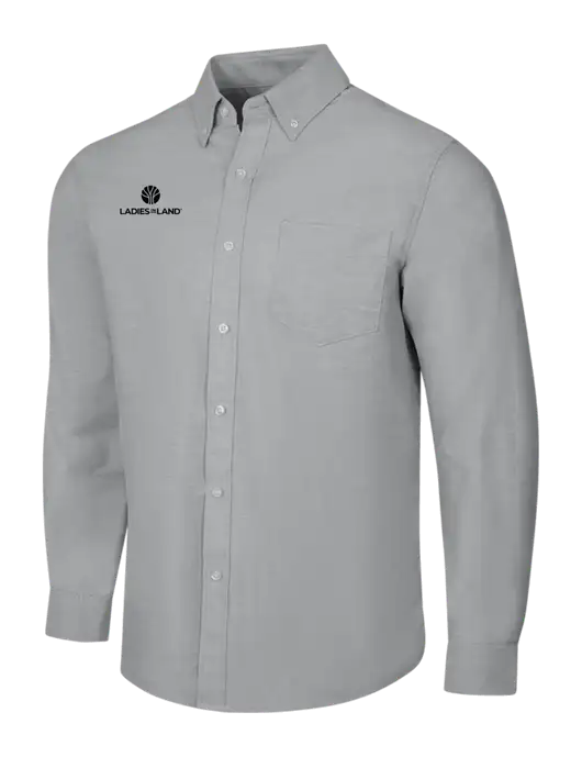 Light Grey SuperPro Oxford Shirt w/Ladies In Land Logo