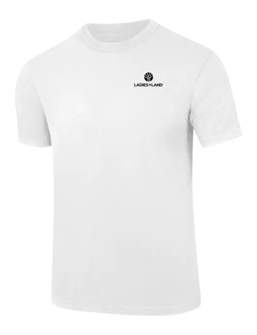 Comfort Colors 6.1 oz White Heavyweight Ring Spun T-Shirt w/Ladies In Land Logo
