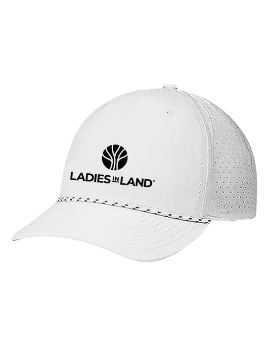 Richardson Laser Perf Performance White/White-Black Rope Cap w/Ladies In Land Logo
