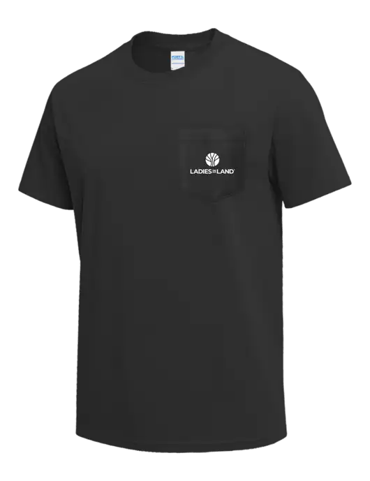 Charcoal Heavyweight 6.1 oz Pocket T-Shirt w/Ladies In Land Logo