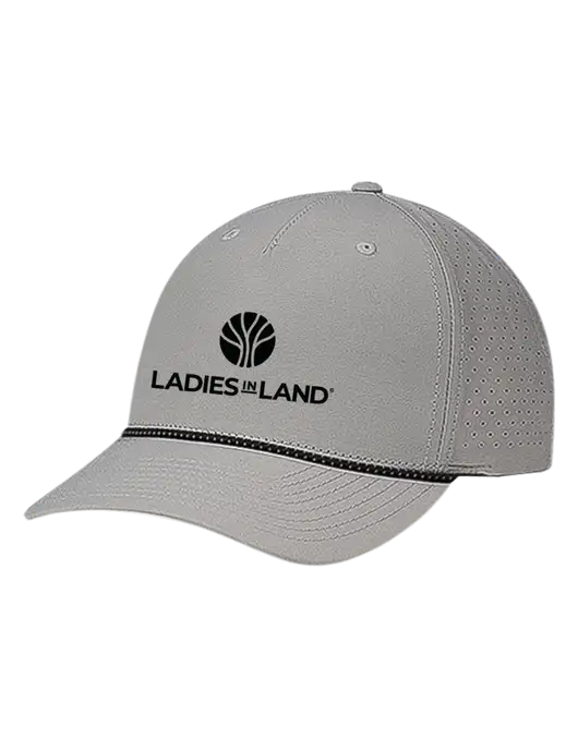 Richardson Laser Perf Performance Light Grey/Black-Grey Rope Cap w/Ladies In Land Logo