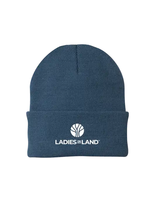 Dark Slate Knit Cap w/Ladies In Land Logo