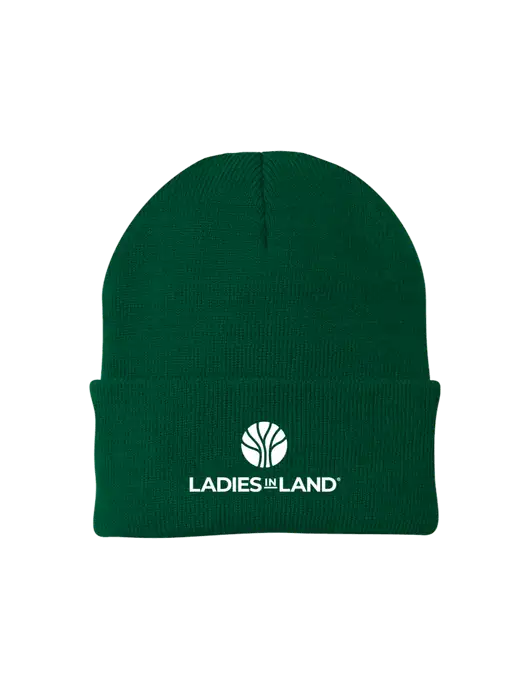 Dark Green Knit Cap w/Ladies In Land Logo