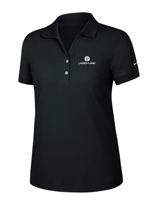 Nike Womens Dri-FIT Classic Black Polo w/Ladies In Land Logo