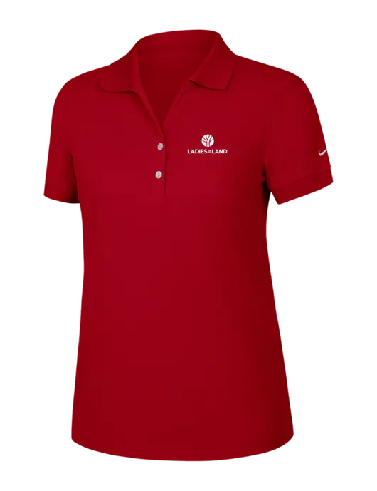 Nike Womens Dri-FIT Classic Red Polo w/Ladies In Land Logo