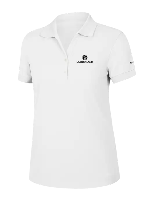 Nike Womens Dri-FIT Classic White Polo w/Ladies In Land Logo
