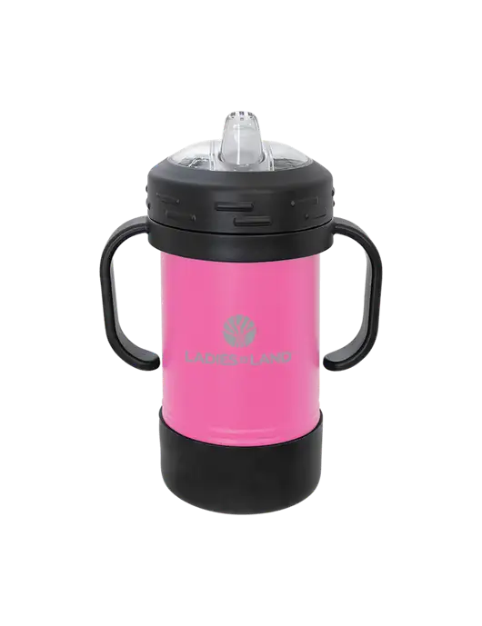 Polar Camel 10 oz Powder Coated Pink Sippy Cup w/Ladies In Land Logo