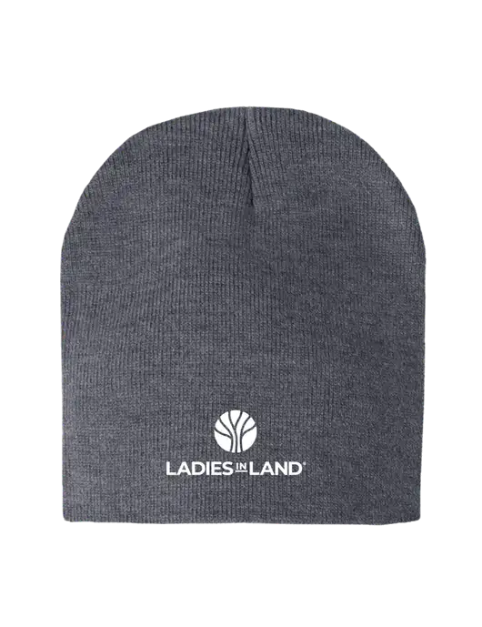 Dark Grey Heather Element Knit Beanie w/Ladies In Land Logo