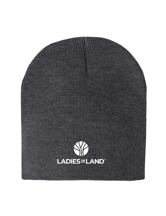 Charcoal Heather Element Knit Beanie w/Ladies In Land Logo