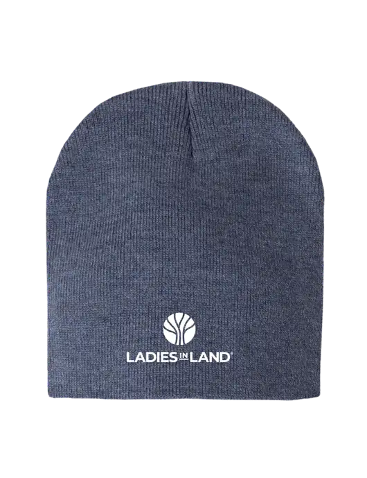 Navy Heather Element Knit Beanie w/Ladies In Land Logo