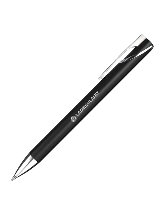 Black/Chrome HyperNova Ballpoint Pen - Black Ink w/Ladies In Land Logo