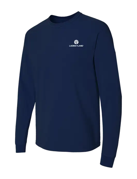 Comfort Colors Garment-Dyed Dark Navy Heavyweight Long Sleeve T-Shirt w/Ladies In Land Logo