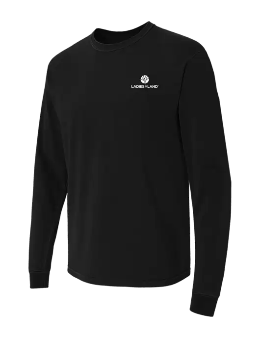 Comfort Colors Garment-Dyed Black Heavyweight Long Sleeve T-Shirt w/Ladies In Land Logo