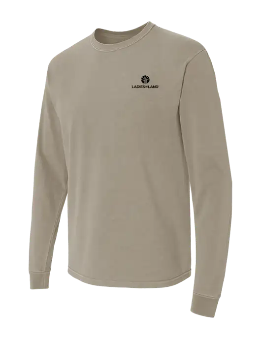 Comfort Colors Garment-Dyed Light Taupe Heavyweight Long Sleeve T-Shirt w/Ladies In Land Logo