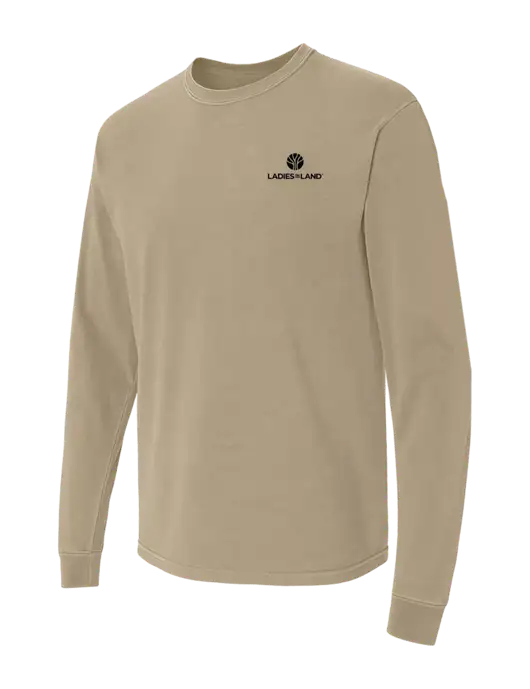 Comfort Colors Garment-Dyed Tan Heavyweight Long Sleeve T-Shirt w/Ladies In Land Logo