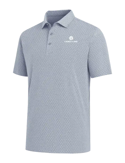 Callaway All-Over Stitched Medium Grey Chev Polo  w/Ladies In Land Logo