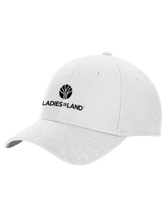New Era Diamond Era White Stretch Cap w/Ladies In Land Logo