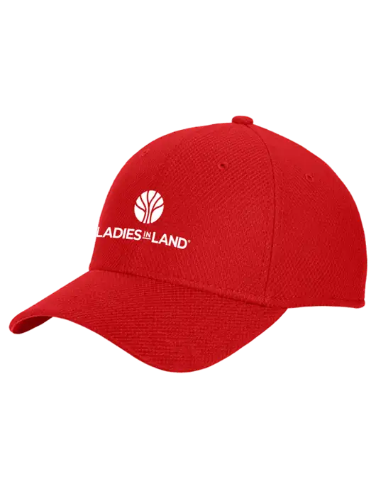 New Era Diamond Era Red Stretch Cap w/Ladies In Land Logo