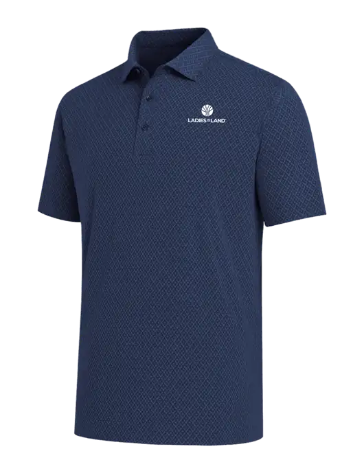Callaway All-Over Stitched Dark Navy Chev Polo  w/Ladies In Land Logo
