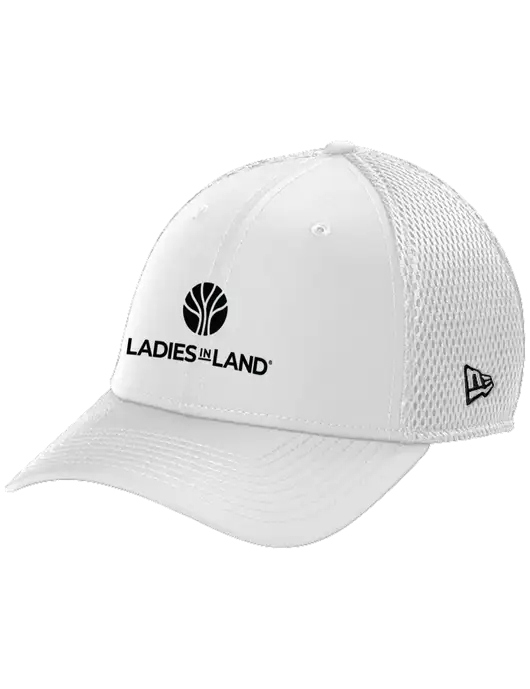 New Era 39THIRTY Performance Stretch White Mesh Cap w/Ladies In Land Logo