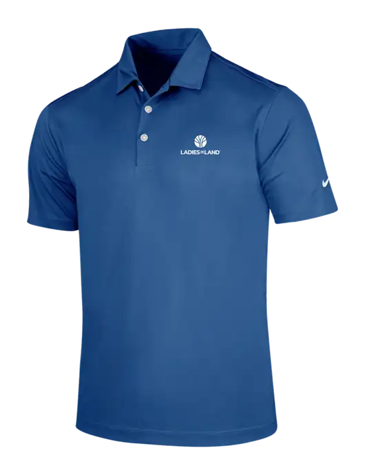 NIKE Dark Royal Dri-Fit Vertical Mesh Polo w/Ladies In Land Logo