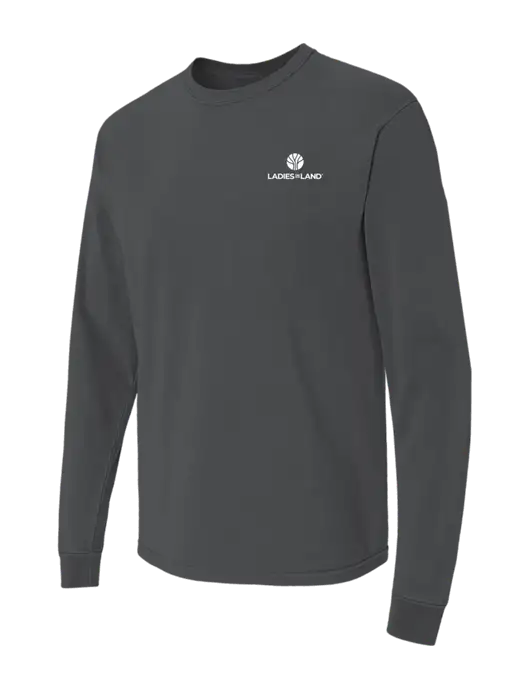 Comfort Colors Garment-Dyed Dark Grey Heather Heavyweight Long Sleeve T-Shirt w/Ladies In Land Logo